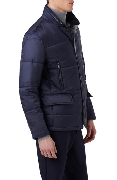 Bugatchi Water Repellent Quilted Jacket In Navy
