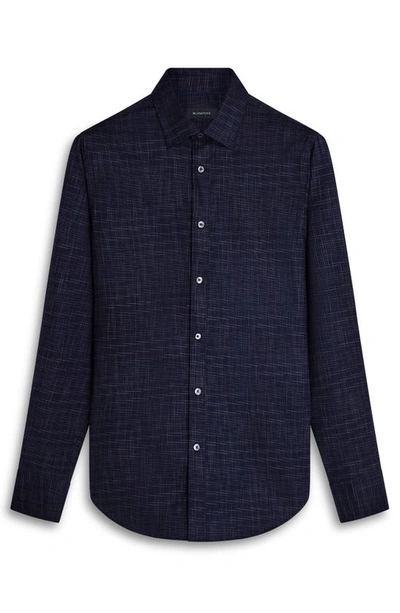Bugatchi Julian Shaped Fit Print Button-up Shirt In Navy