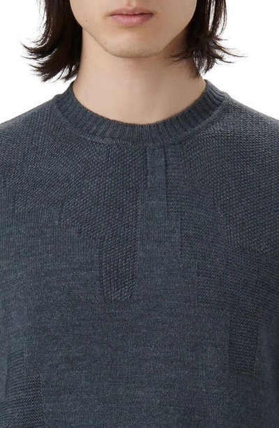 Shop Bugatchi Merino Wool Blend Crewneck Sweater In Anthracite