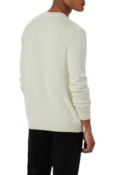 Shop Bugatchi Merino Wool Blend Crewneck Sweater In Chalk