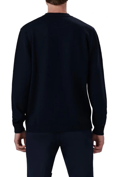 Shop Bugatchi Merino Wool Blend Crewneck Sweater In Navy