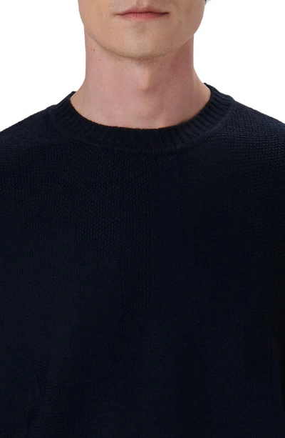 Shop Bugatchi Merino Wool Blend Crewneck Sweater In Navy