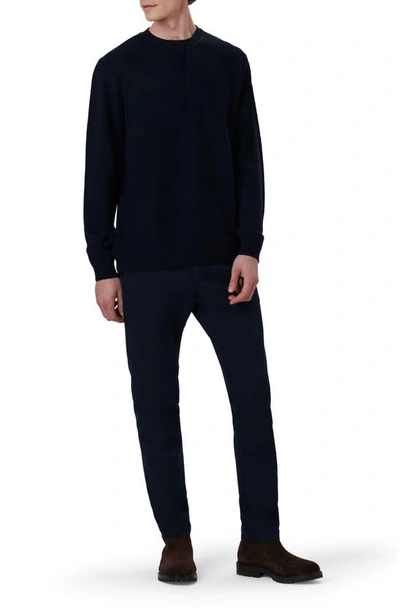 Shop Bugatchi Merino Wool Blend Crewneck Sweater In Navy