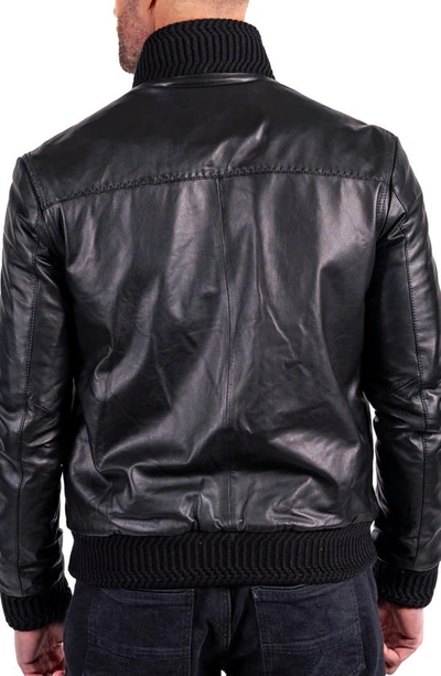 Shop Comstock & Co. Dreamer Wind Resistant Lambskin Leather Jacket In Black