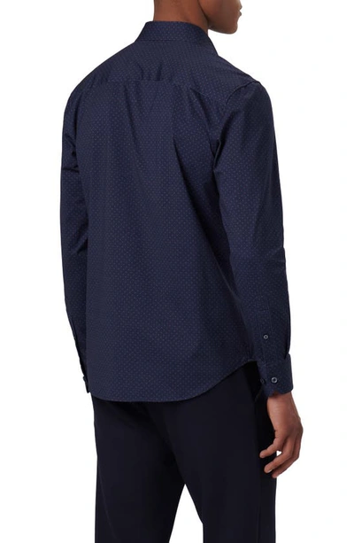 Shop Bugatchi James Ooohcotton® Dot Button-up Shirt In Navy