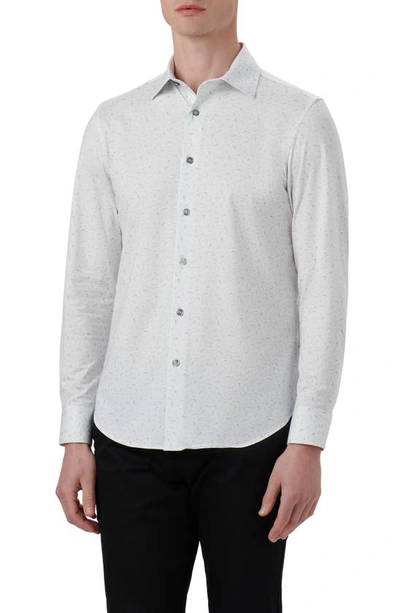 Bugatchi James Ooohcotton® Bird Print Button-up Shirt In Chalk