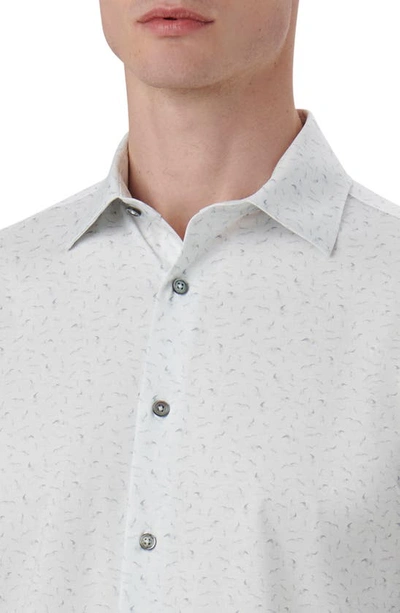 Bugatchi James Ooohcotton® Bird Print Button-up Shirt In Chalk