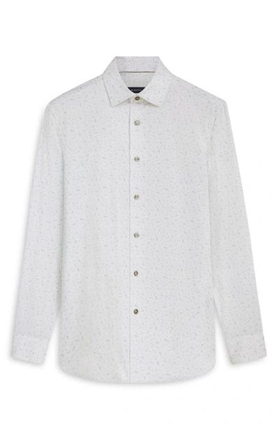 Bugatchi James Ooohcotton® Bird Print Button-up Shirt In Chalk