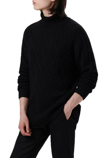 Shop Bugatchi Turtleneck Sweater In Caviar