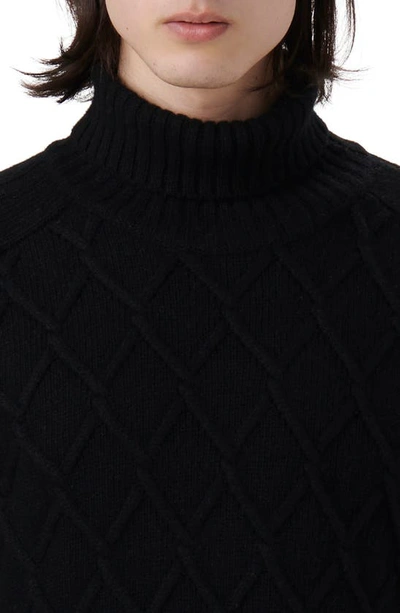 Shop Bugatchi Turtleneck Sweater In Caviar