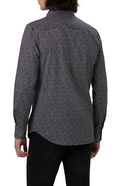 Shop Bugatchi James Ooohcotton® Nail & Tack Print Button-up Shirt In Black
