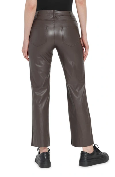 Lyssé Flare Faux Leather Pants In Rch Cocoa