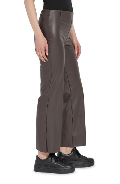 Lyssé Flare Faux Leather Pants In Rch Cocoa