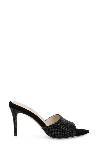 Shop L Agence Lolita Vi Pointed Toe Slide Sandal In Black Crystal