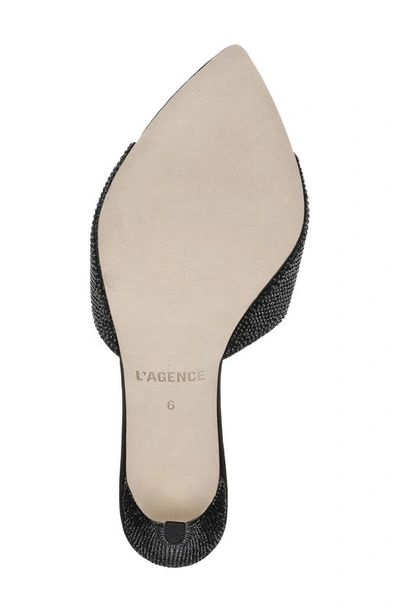 Shop L Agence Lolita Vi Pointed Toe Slide Sandal In Black Crystal