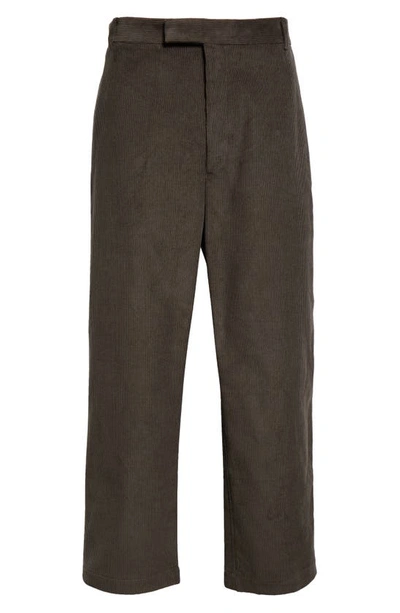 Shop Thom Browne Unconstructed Straight Leg Cotton Corduroy Pants In Dark Brown