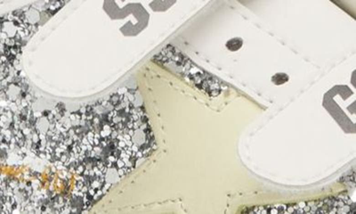 Shop Golden Goose Kids' Old School Glitter Low Top Sneaker In Silver/ White/ Blue