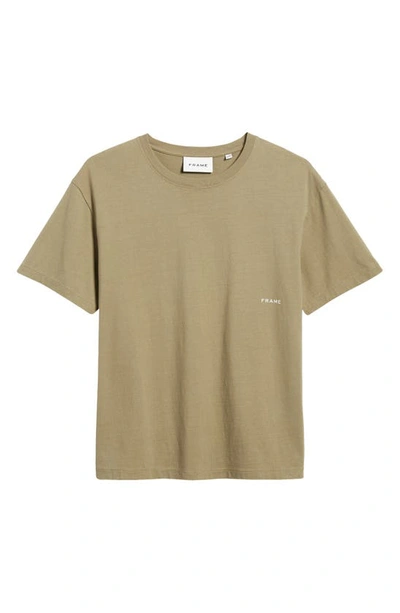 Shop Frame Washed Relaxed Fit Logo T-shirt In Washed Khaki Green