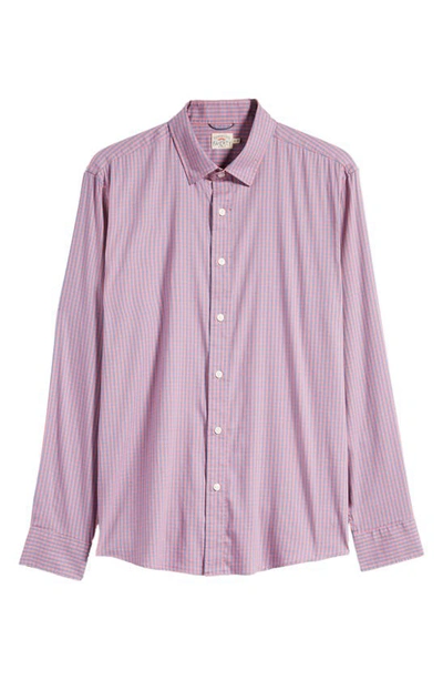 Shop Faherty The Movement Plaid Button-up Shirt In Blue Rose Gingham