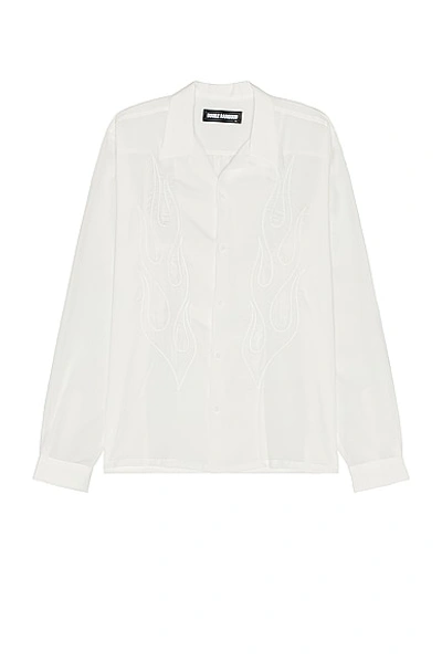 Shop Double Rainbouu Long Sleeve Shirt In Blazed White