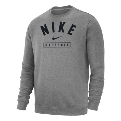 Shop Nike Men's Baseball Crew-neck Sweatshirt In Grey