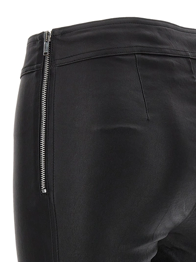 Shop Helmut Lang Leather Leggings Black