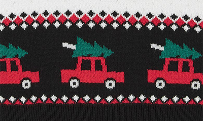 Shop Andy & Evan Cars Jaquard Sweater & Pants Set In Black
