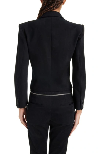 Shop Isabel Marant Hasta Cotton Blend Crop Tuxedo Jacket In Black