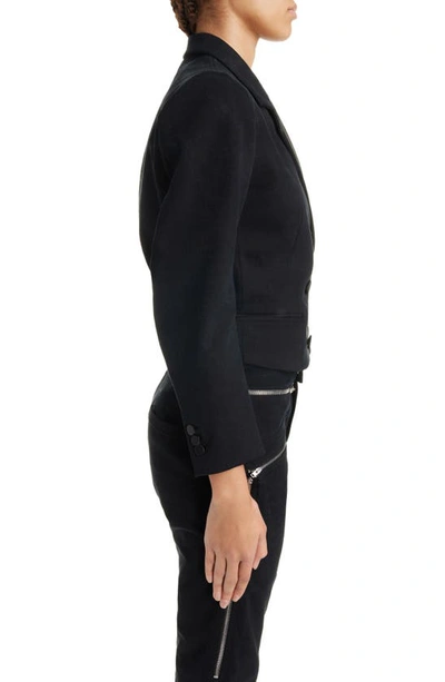 Shop Isabel Marant Hasta Cotton Blend Crop Tuxedo Jacket In Black