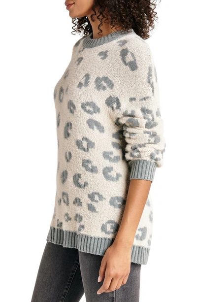 Shop Splendid Mal Fuzzy Leopard Print Sweater In Olive Leopard