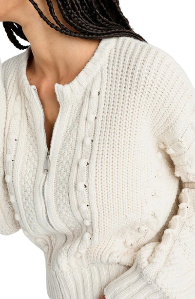 Splendid Katie Zip-up Cardigan In Oat Heather