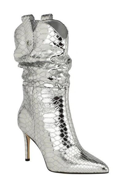 Guess Women's Benisa Pointy Toe Western Heeled Scrunch Booties In Silver  Croco Leather | ModeSens