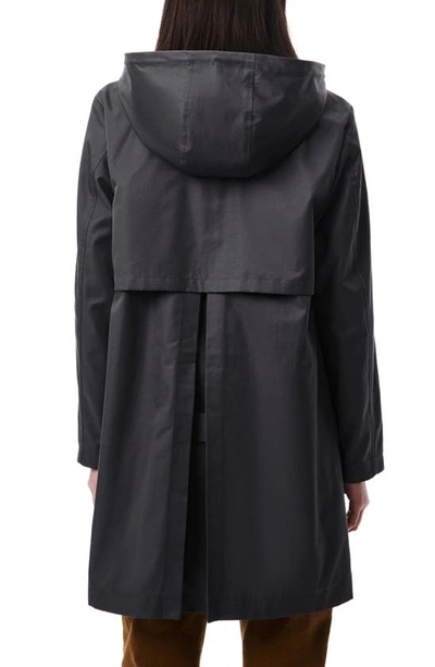 Shop Bernardo Rain Coat With Removable Hood In Blues Grey