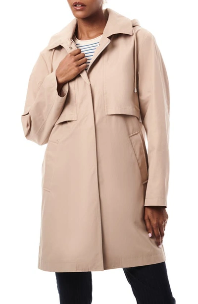 Shop Bernardo Rain Coat With Removable Hood In Ash