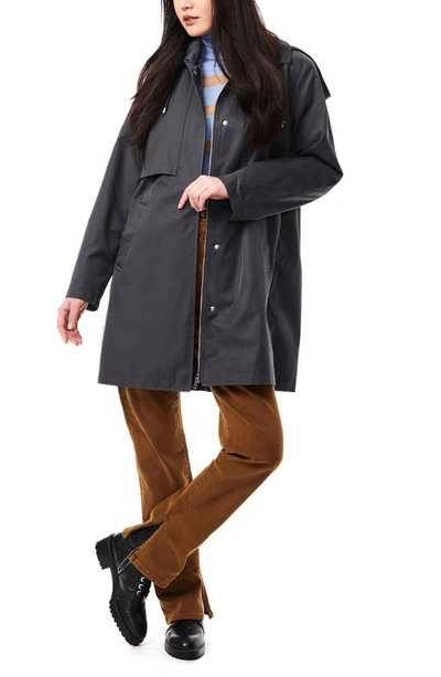 Bernardo Rain Coat With Removable Hood In Blues Grey