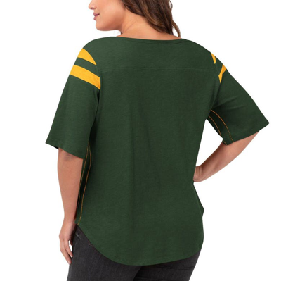 G-iii 4her By Carl Banks Green Green Bay Packers Plus Size Linebacker T-shirt In Green