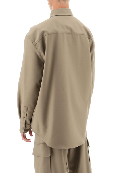 Shop Off-white Technical Drill Overshirt In Khaki