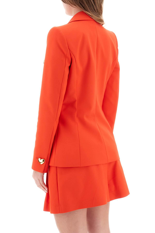 Moschino heart-button double-breasted blazer - Red
