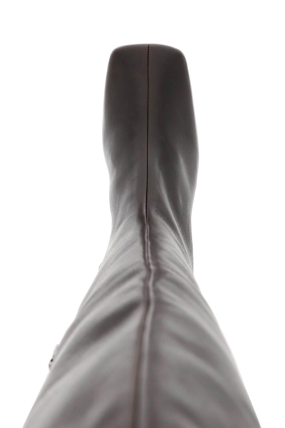 Shop Lemaire Leather Cuissardes Boots In Brown