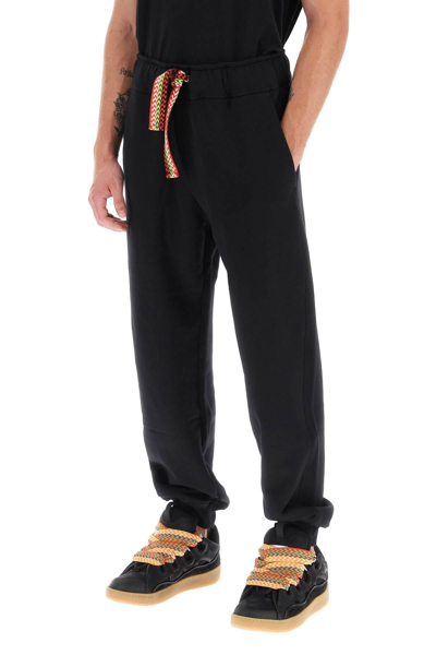 Shop Lanvin 'curb Lace' Sweatpants In Black