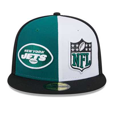 Men's New York Jets New Era Cream/Green 2022 Sideline