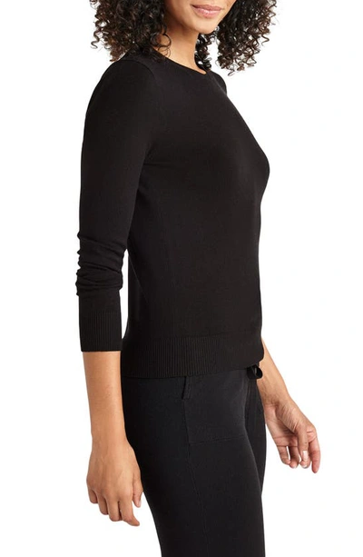 Shop Splendid Jeanne Crewneck Sweater In Black