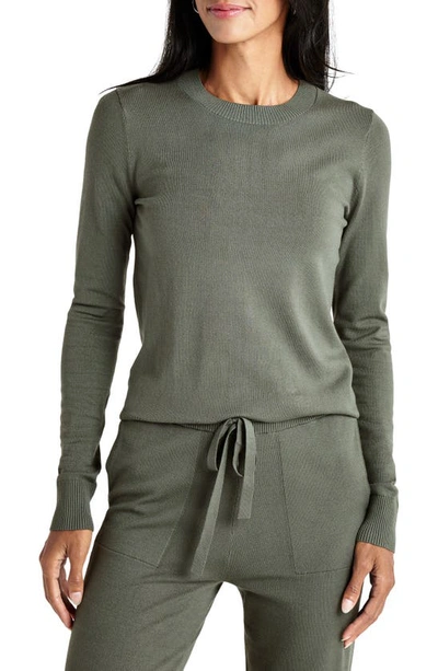 Shop Splendid Jeanne Crewneck Sweater In V Olv Brn