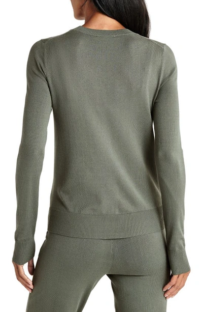 Shop Splendid Jeanne Crewneck Sweater In V Olv Brn