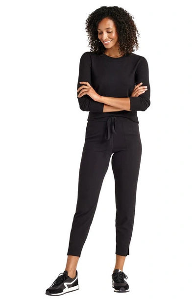 Shop Splendid Jeanne Sweater Joggers In Black