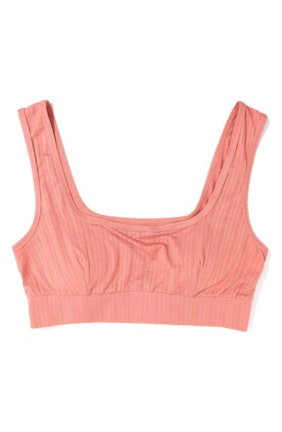Hanky Panky Microstripe Lounge Bralette In Antique Rose Pink