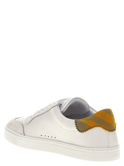 Shop Burberry Check Sneakers White