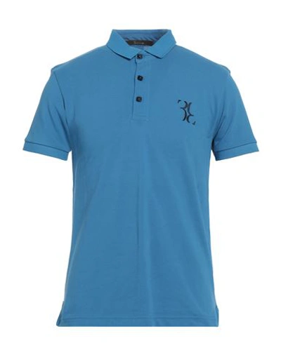 Shop Billionaire Man Polo Shirt Bright Blue Size M Cotton