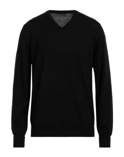 Shop Alpha Studio Man Sweater Black Size 44 Merino Wool