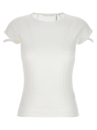 Shop Helmut Lang Ribbed T-shirt In White